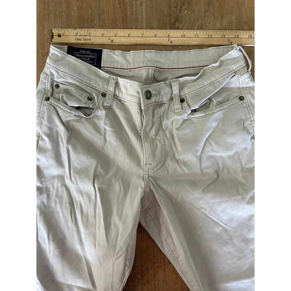 Abercrombie & Fitch Men's Skinny Stretch Khaki Pants Beige Chinos 30x32‎
